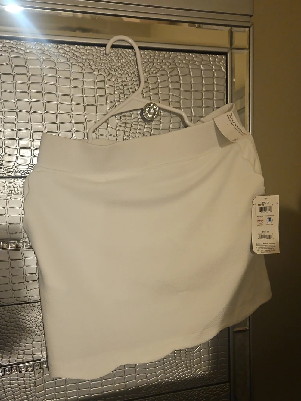 Pebble Beach White Performance Mini Skirt